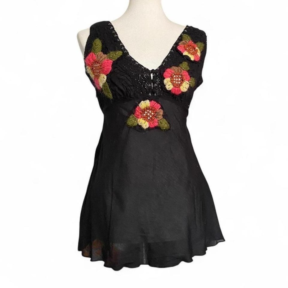 Johnny Was Joystick hand embroidered blouse